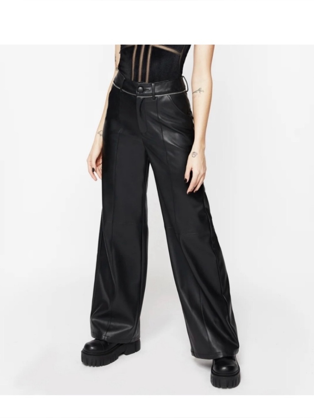 Disturbia | Rapture Zipper
Leather Trousers Women's 8
Wideleg